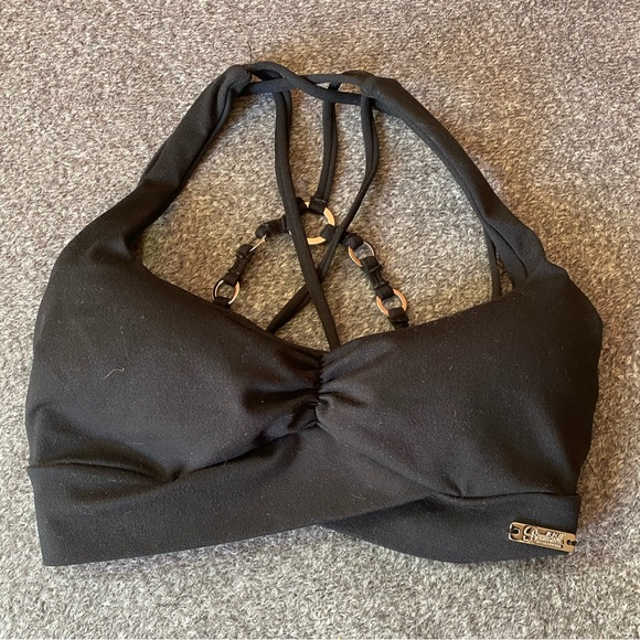 Bombshell Sportswear Other - Bombshell Sportswear Black Bra With Silver Hoops ( S )